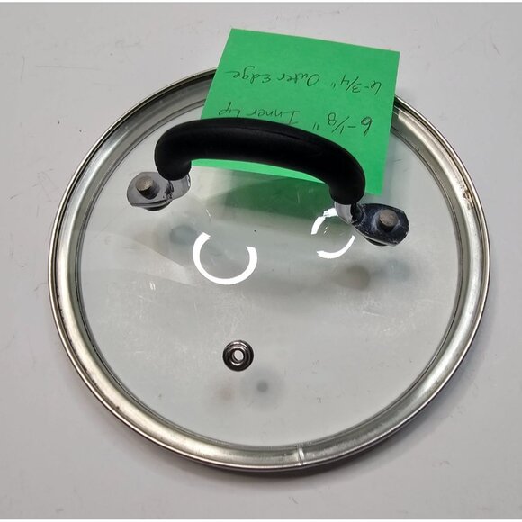 Glass Lid With Handle For Pots & Pans 6-1/8" Inner Lip 6-3/4" Outer Edge - Picture 4 of 6